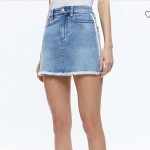 M Women’s Alice + Olivia Denim Rhinestone Mini Skirt